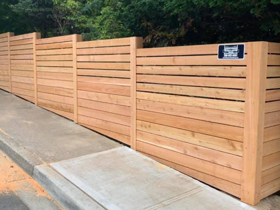 Everett WA horizontal style wood fence