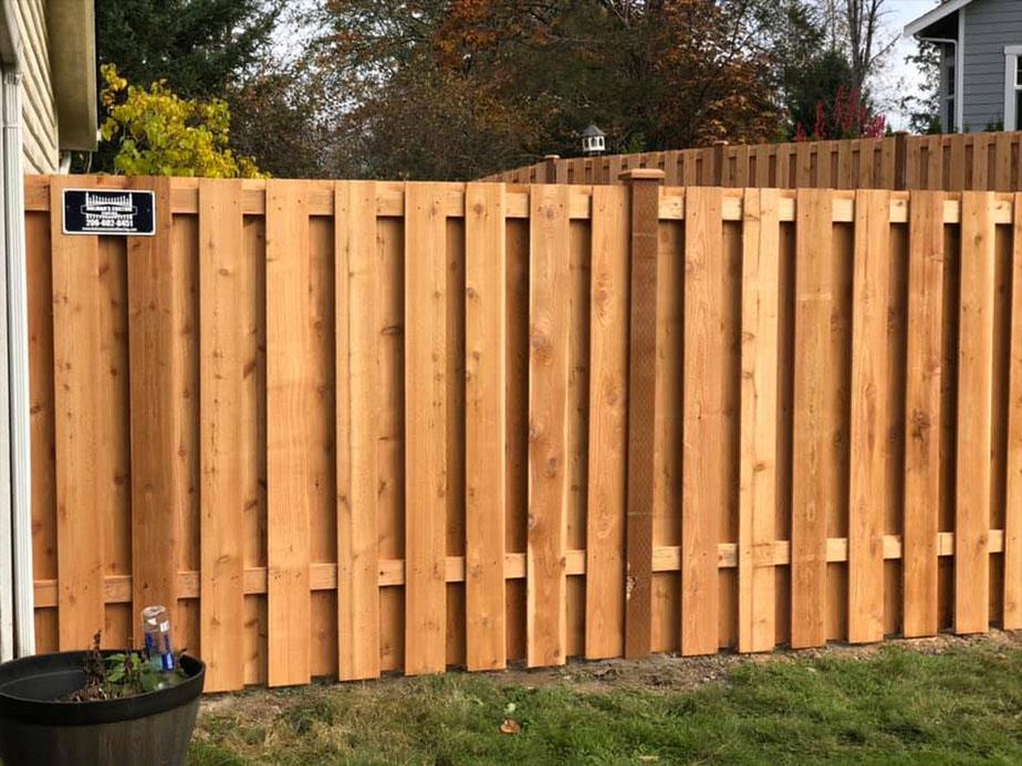 Mukilteo WA Shadowbox style wood fence